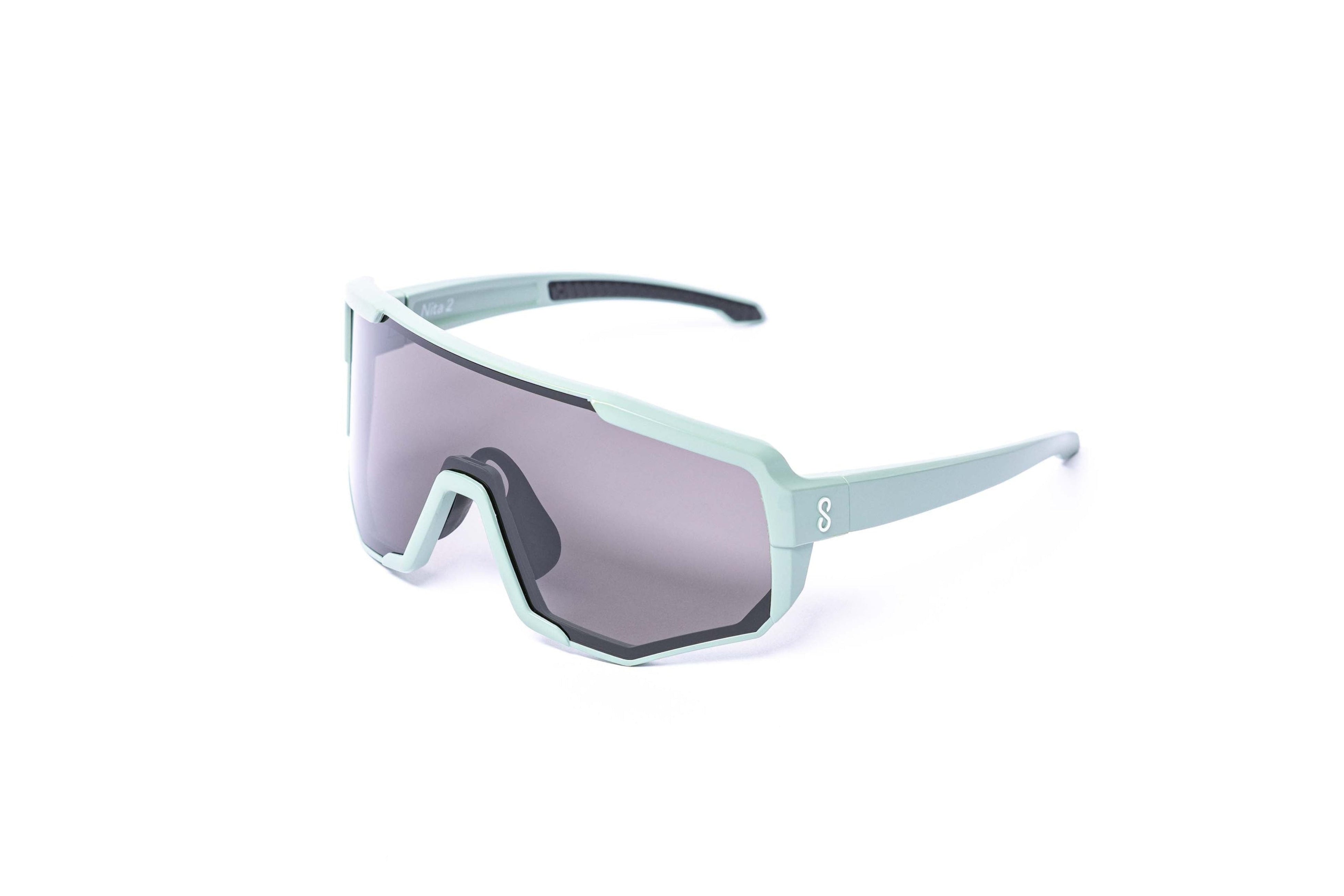 Coast Optics Nita 2 MTB riding glasses in green / blue frame with interchangeable lens, designed for trail and enduro riders.
