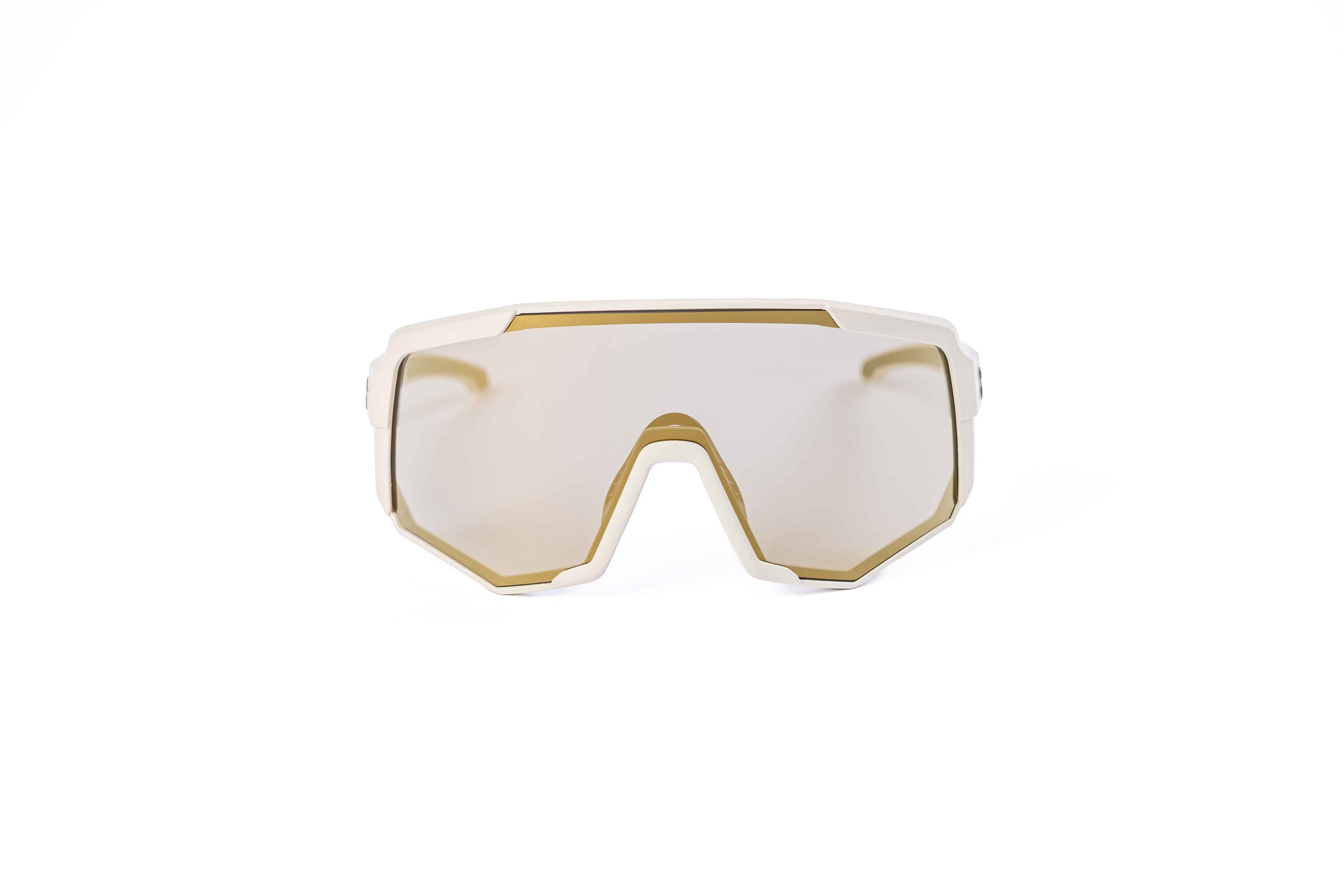 Coast Optics Nita XL MTB riding glasses in beige off-white frame with interchangeable lens, designed for trail and enduro riders.