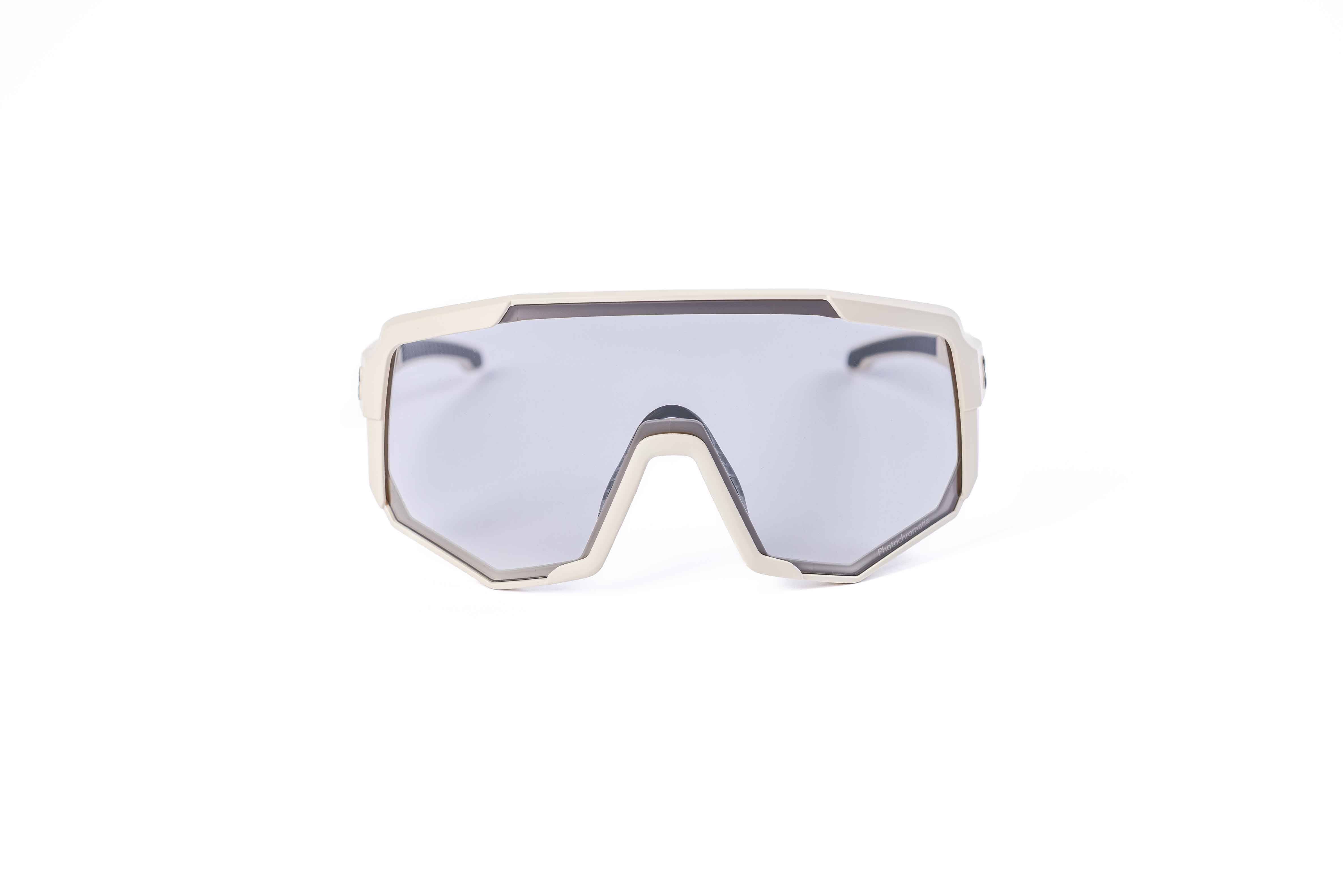 Coast Optics Nita XL MTB riding glasses in beige off-white frame with interchangeable lens, designed for trail and enduro riders.