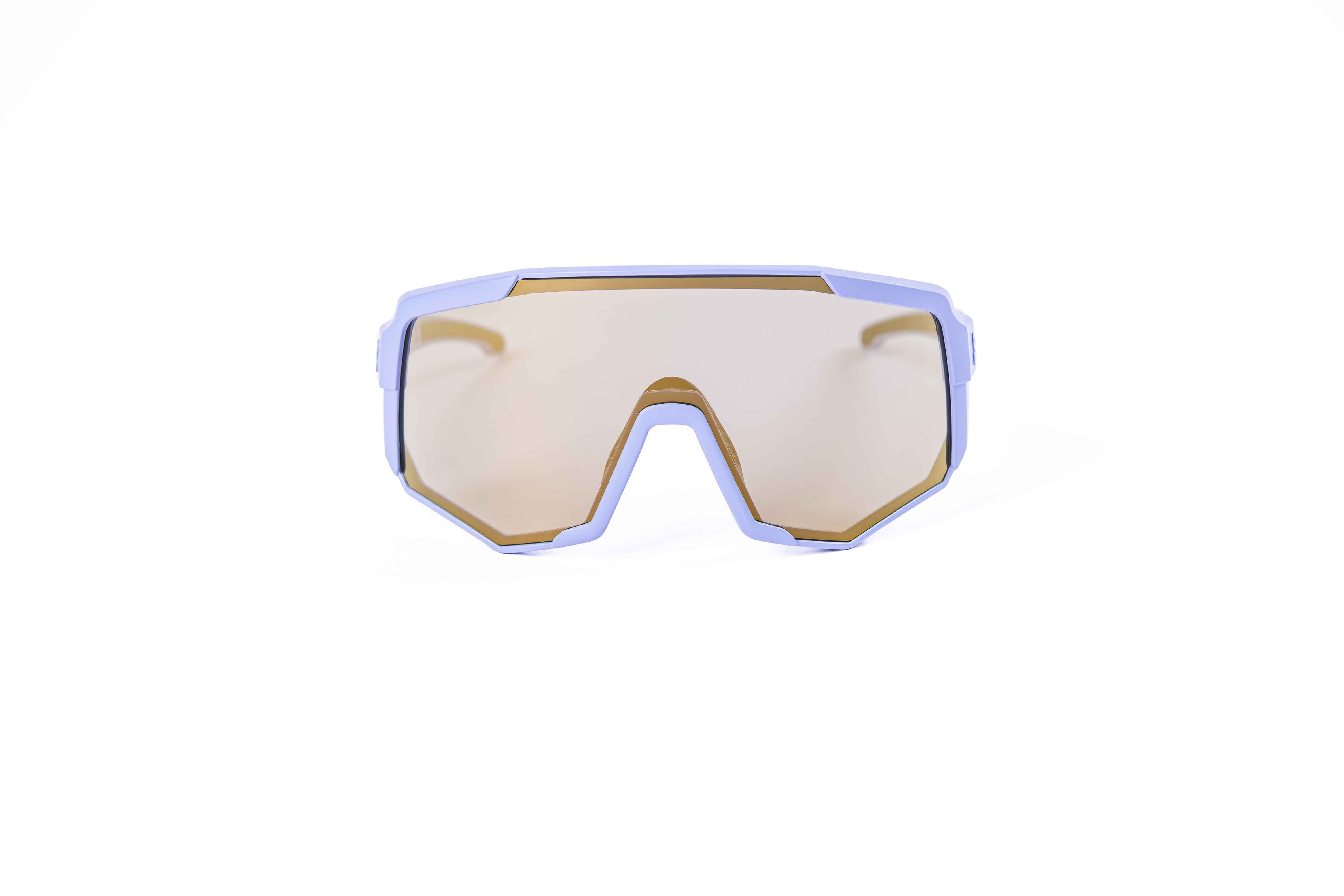 Coast Optics Nita XL MTB riding glasses in purple frame with interchangeable gold sun lens, designed for trail and enduro riders.